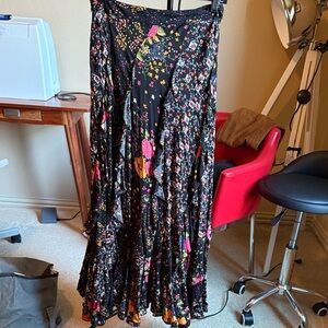 Floral Black Maxi Skirt